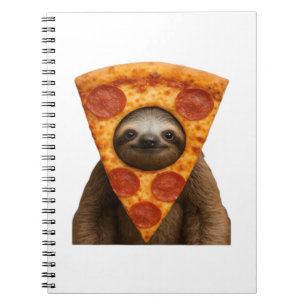 Caderno Espiral Pizza de preguiça piada engraçada meme estranho fo