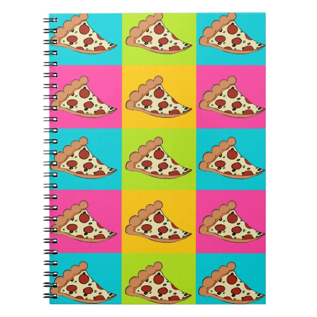 Caderno Espiral Pizza design notebook (Frente)