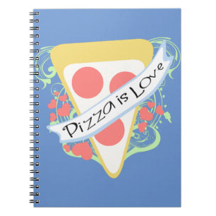 Caderno Espiral Pizza é Amor