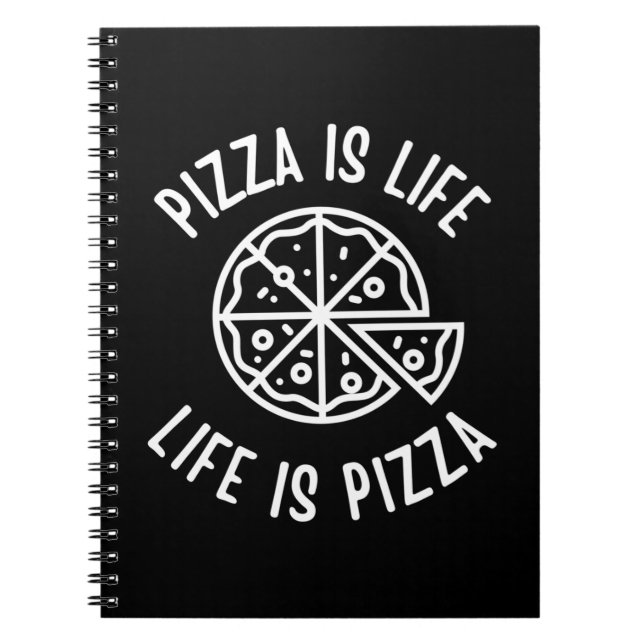 Caderno Espiral Pizza É Vida É Pizza Engraçado (Frente)