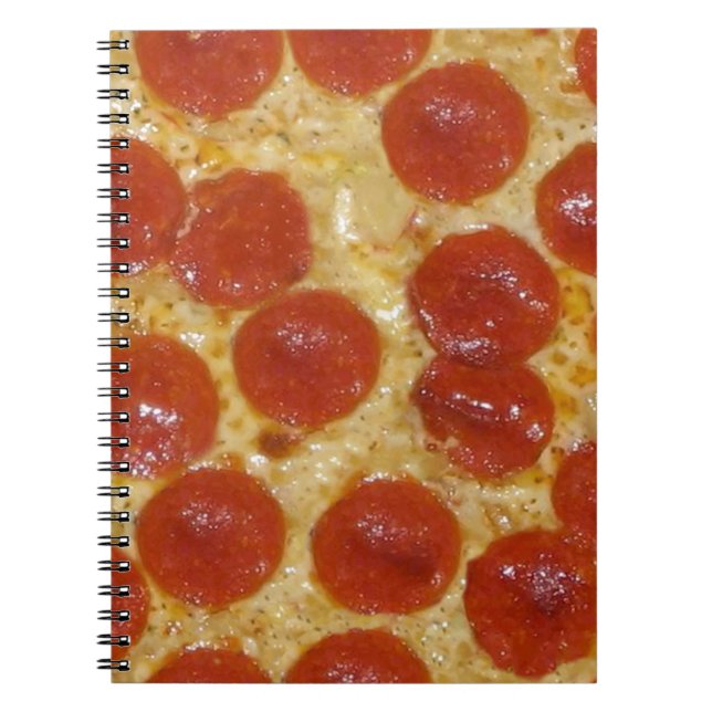Caderno Espiral pizza grande de pepperoni (Frente)