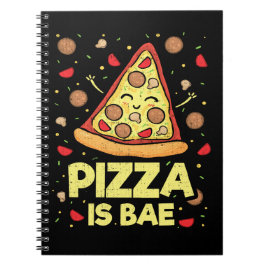 Caderno Espiral Pizza Is Bae - Cartoon Bonito Kawaii Engraçado - N