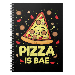 Caderno Espiral Pizza Is Bae - Cartoon Bonito Kawaii Engraçado - N