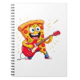 Caderno Espiral **Pizza Rock ’n’ Roll – Fatia Engraçada Tocando Gu