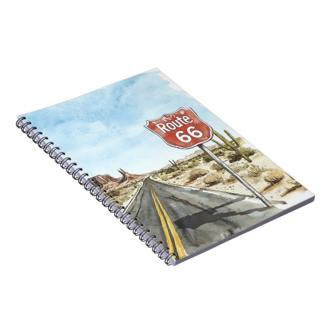 Caderno Espiral Placa da Rota 66 Vermelha (Lado Direito)