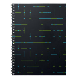 Caderno Espiral Placa de Circuito Tech Padrão Sem Costura