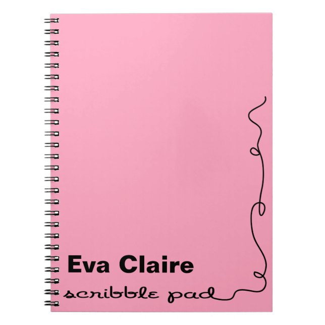 Caderno Espiral Placa de Escrivação Rosa Personalizada (Frente)