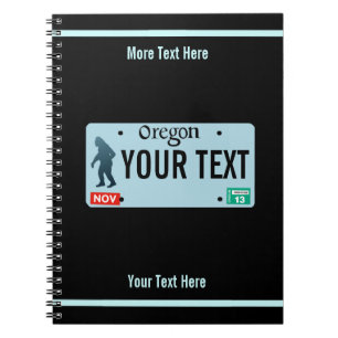 Caderno Espiral Placa de Licença do Oregon Sasquatch