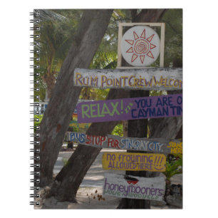 Caderno Espiral Placa de sinalização Rum Point Grand Cayman