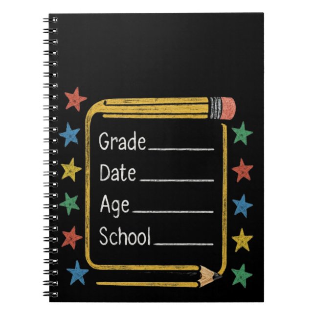 Caderno Espiral Placa de Volta às Aulas | Primeiro Dia de Aula (Frente)