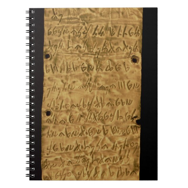 Caderno Espiral Placa Dourado com inscrição do Phoenician, do (Frente)