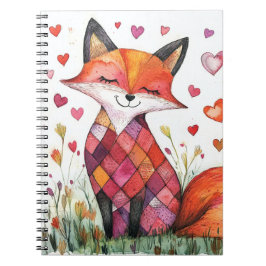 Caderno Espiral Placa Fox de Namorados de Aquarela
