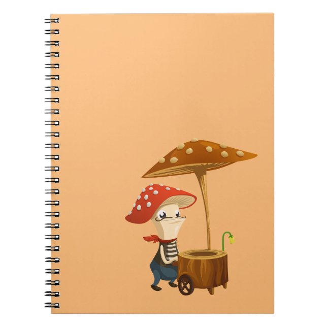 Caderno Espiral Placa para notebook Kid Mushroom (Frente)