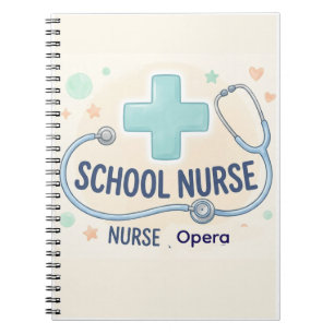 Caderno Espiral Placa Personalizada de Enfermeira Escolar Vintage