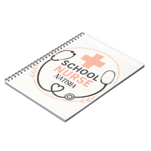 Caderno Espiral Placa Personalizada para Sala da Enfermeira Escola