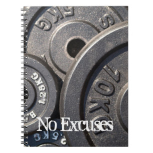 Caderno Espiral Placas do halterofilismo, nenhumas desculpas