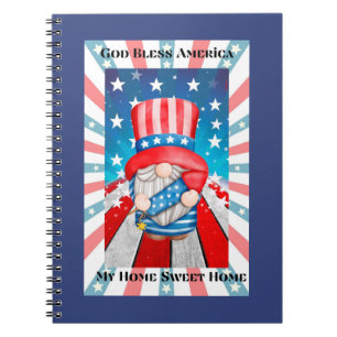 Caderno Espiral Placas para jogar na casa do Deus abençoe America 