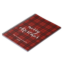 Caderno Espiral Plaid Clássico Feliz Natal Festivo -