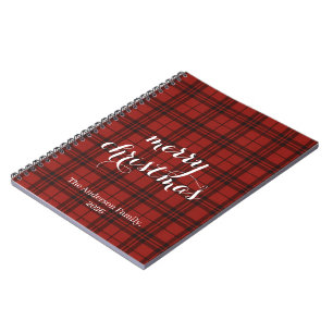 Caderno Espiral Plaid Clássico Feliz Natal Festivo -