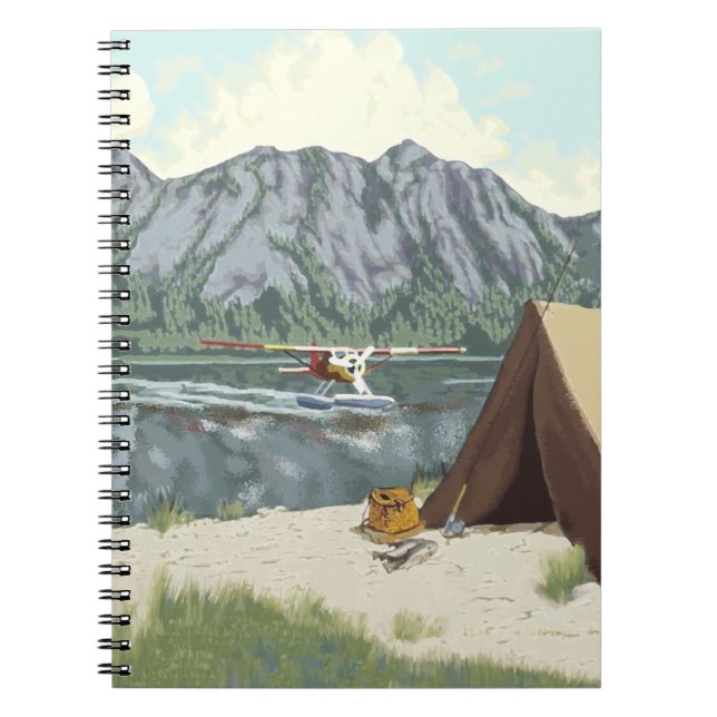 Caderno Espiral Planador E Viagem De Pesca Do Alaska Bush (Frente)