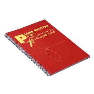 Caderno Espiral Plane Spotter Definition Graphic Engraçada