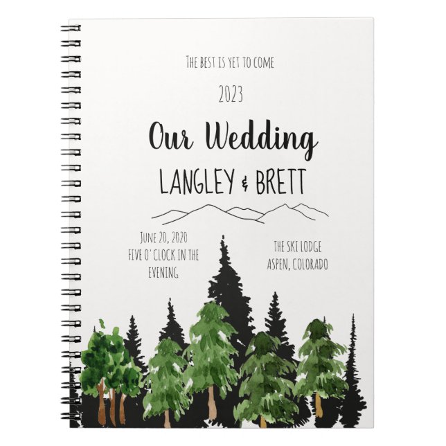 Caderno Espiral Planeador de Casamento da Floresta Russa Personali (Frente)