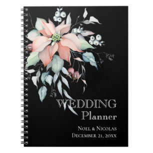 Caderno Espiral Planeador de Casamento da Mágica de Natal/Poinsett