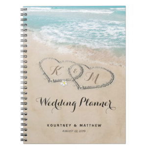 Caderno Espiral Planeador de Casamento de Cursos do Coração de P