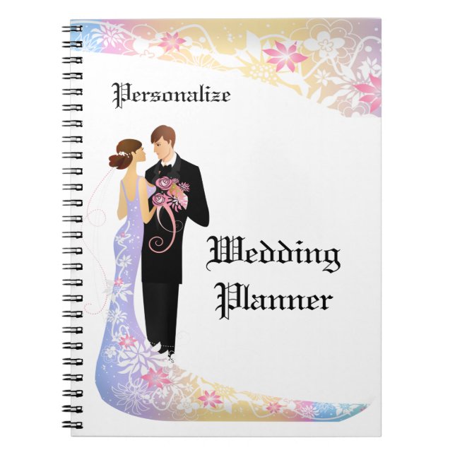 Caderno Espiral Planeador de Casamento de Noiva Legista Personaliz (Frente)