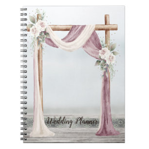Caderno Espiral Planeador de Casamento em Arbor de Praia