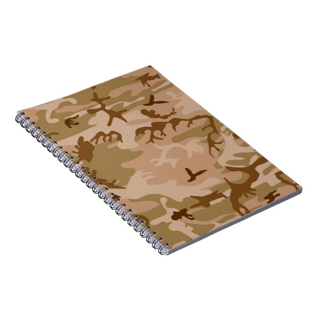 Caderno Espiral Planeador de Notebooks para a Camuflagem do Desert (Lado Direito)