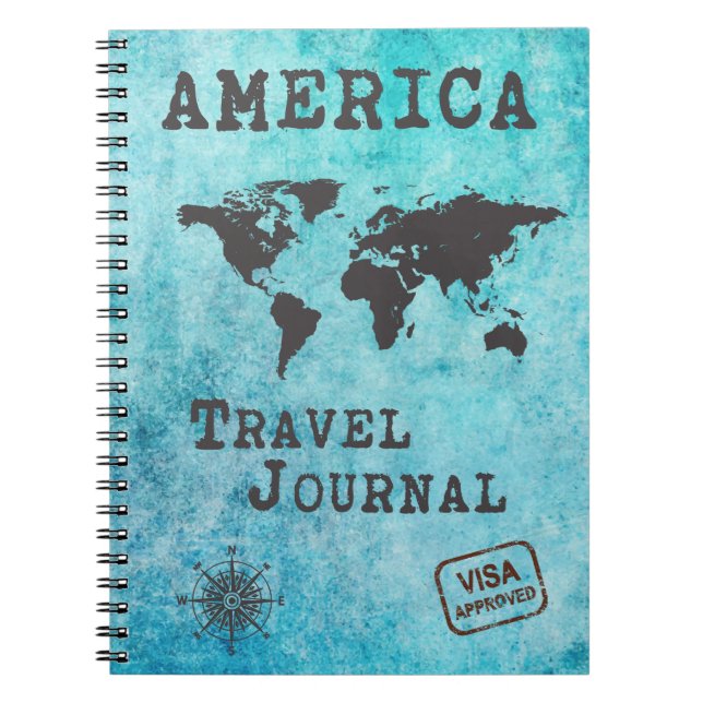 Caderno Espiral Planeador de Viagem de Férias do Diário Americano (Frente)