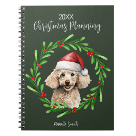 Caderno Espiral Planeamento Natal - Poodle de Cachorros Padrão Min