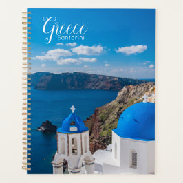 Caderno espiral planejador cênico de Santorini Gré