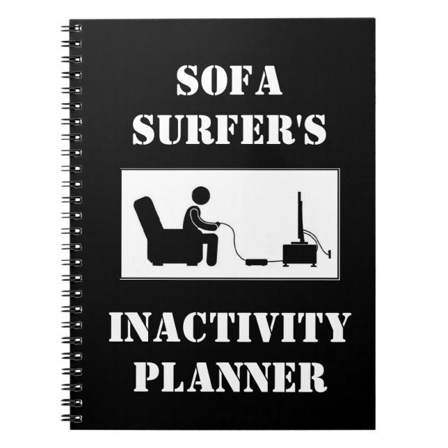 Caderno Espiral Planejador da inactividade do surfista do sofá (Frente)