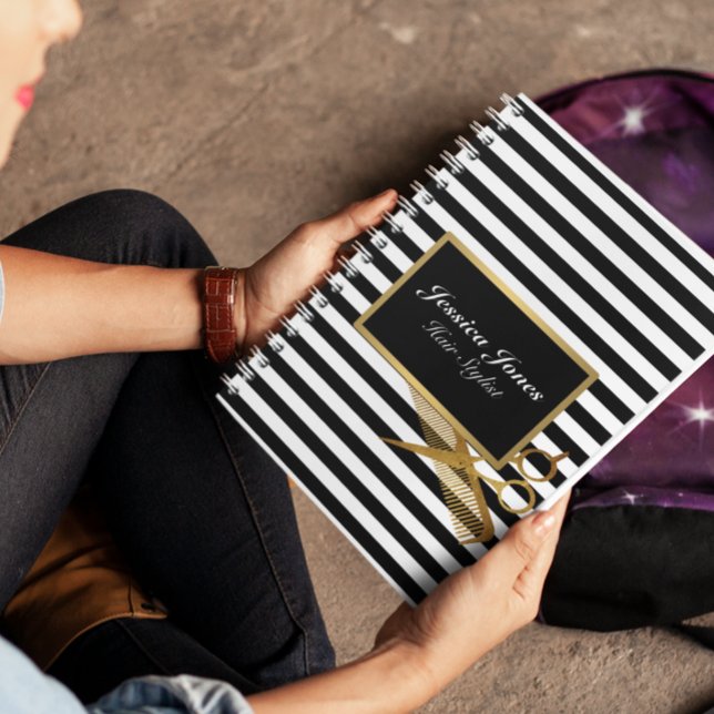 Caderno Espiral Planejador de Cabelereiro em Espiral de Agendament (Criador carregado)