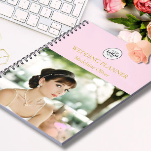 Caderno Espiral Planejador de Casamento Código QR Rosa Foto