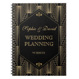 Caderno Espiral Planejador de Casamento do Excelente Gatsby Art De