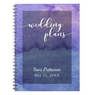 Caderno Espiral Planejador de Casamento Mandala Aquarela Roxa 1