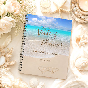 Caderno Espiral Planejador de Casamento na Praia do Oceano Azul Am