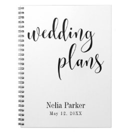 Caderno Espiral Planejador de Casamento Tipografia Rota em Branco