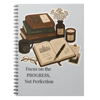 Caderno Espiral Planejador de Estudos Estética Dark Academia 