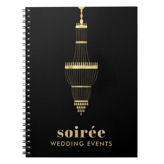Caderno Espiral Planejador de Eventos de Casamento de Chandelier D (Frente)