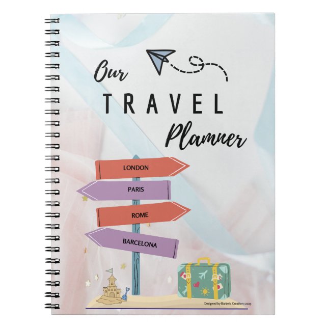 Caderno Espiral Planejador de notebook Trip ou Viagem (Frente)