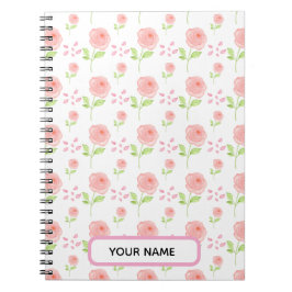 Caderno Espiral Planejador de padrão floral botânico aquarela
