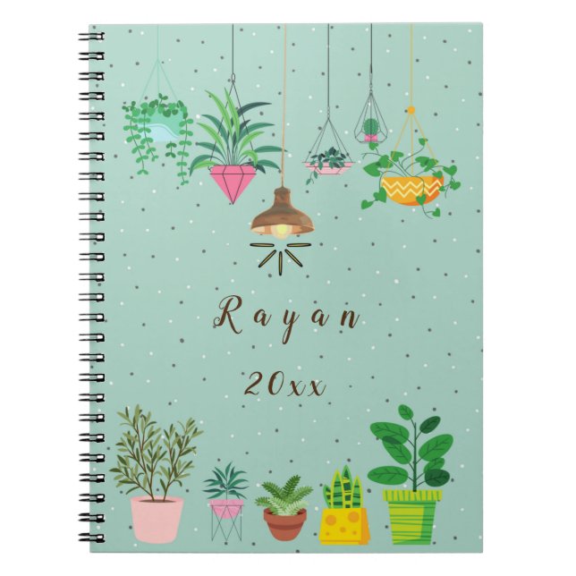 Caderno Espiral planejador de plantas grandes (8,5" x 11") (Frente)