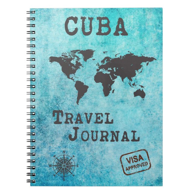 Caderno Espiral Planejador de Viagem de Diário Cuba (Frente)