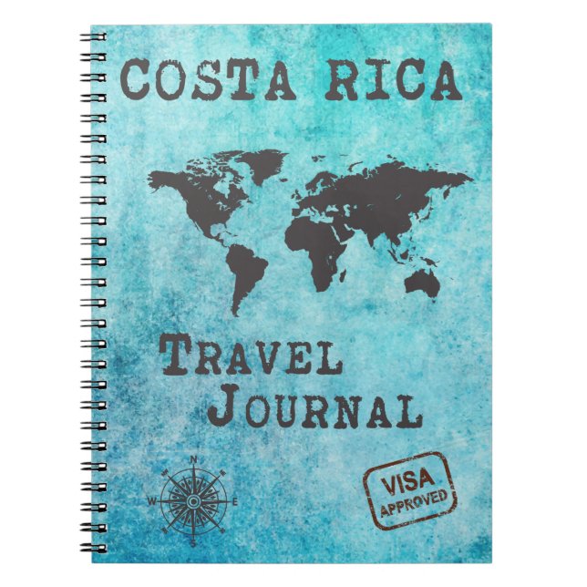 Caderno Espiral Planejador de Viagem de Diário da Costa Rica (Frente)