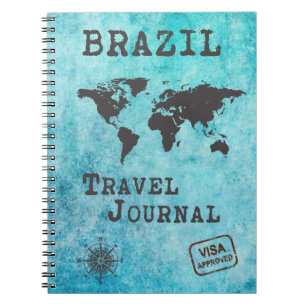 Caderno Espiral Planejador de Viagem de Diário do Brasil
