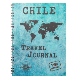 Caderno Espiral Planejador de Viagem de Diário do Chile